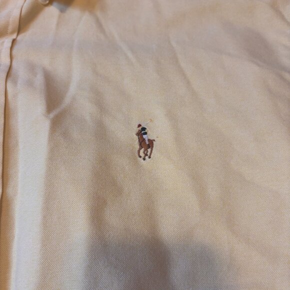 VTG Ralph Lauren Long Sleeve Dress Shirt Mens XXL Yellow Classic Fit Button Down - Picture 3 of 6